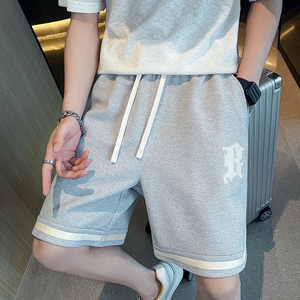 2025夏季男女同款针织斜纹B字母刺绣宽松短裤A230-D603-P58(控85)图片