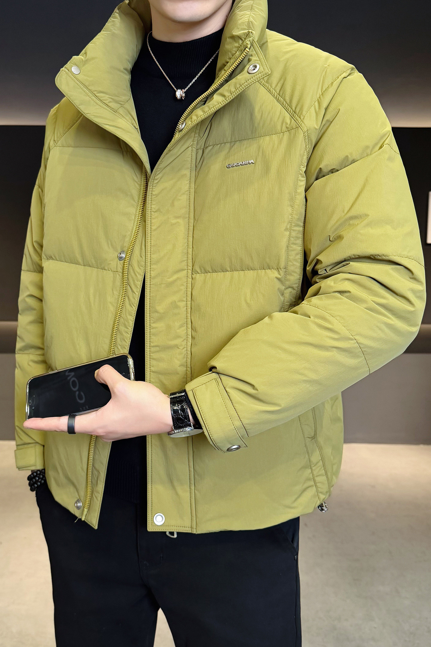 2025冬男修身立领小标标50%白鸭绒羽绒服A230-7900-P195(控299),男装羽绒服,电商A230