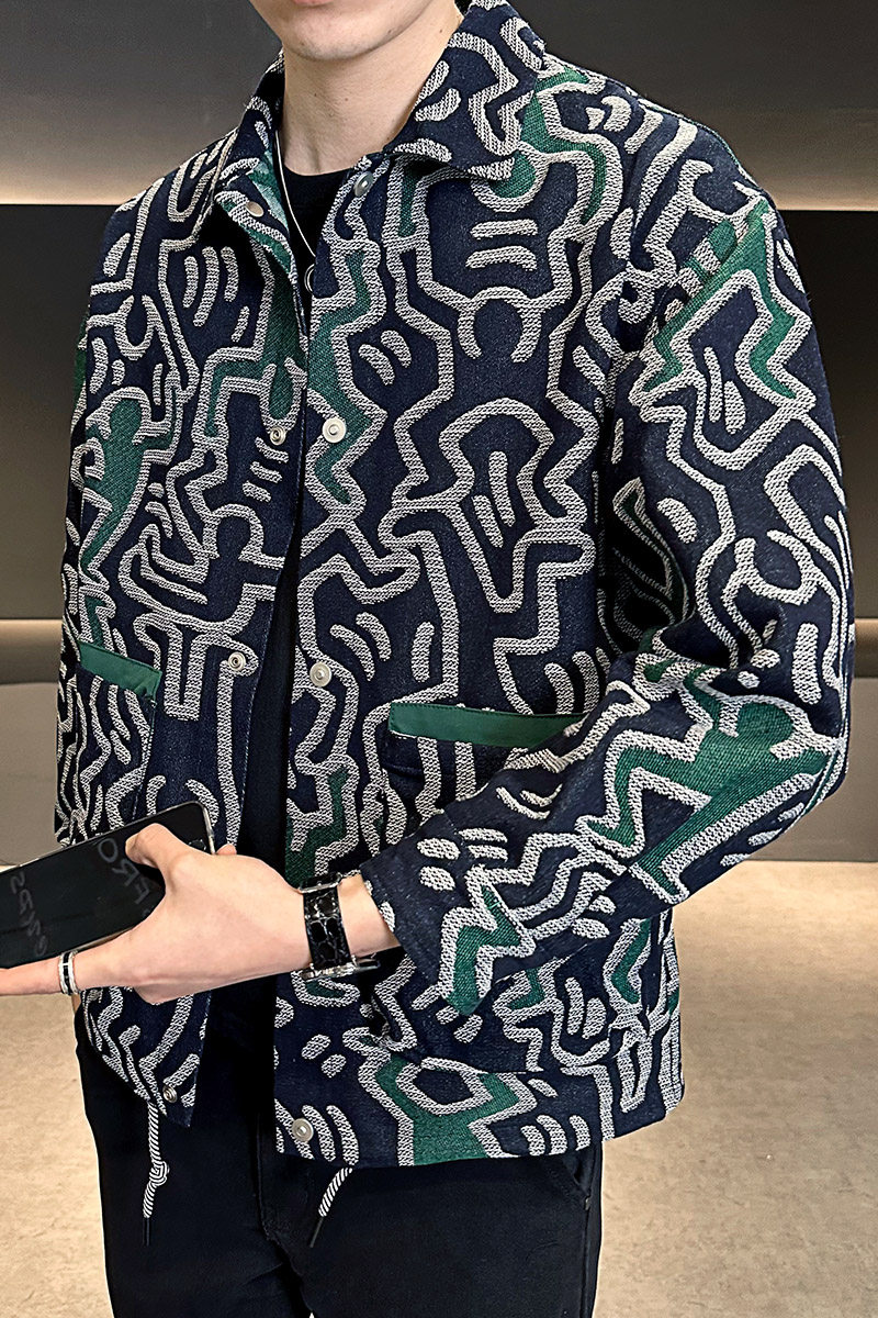 2026春款男士微宽松大花人型牛仔夹克外套A230-8310-P99（控150）,男装夹克,电商A230