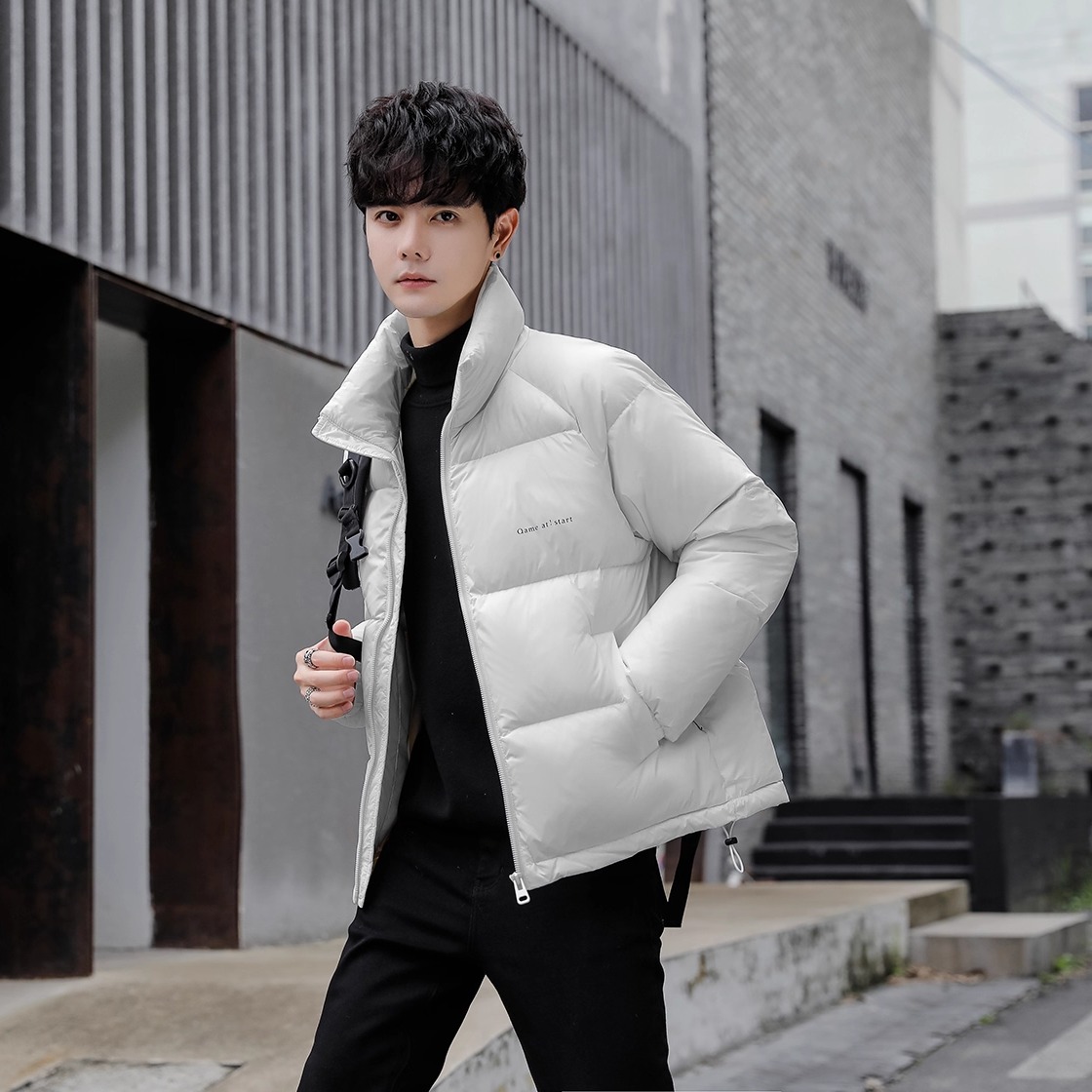 2025冬男女同款立领字母印花纯色面包服A230-7007-P145（控245），鞋类箱包手腕包，电商A230