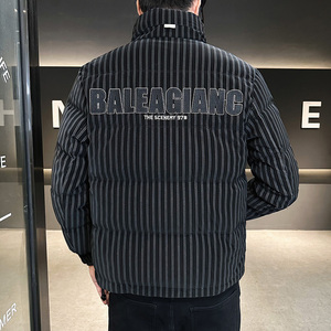2025秋冬男款条纹立领刺绣花羽绒服外套A230-8923-P185（控285）图片