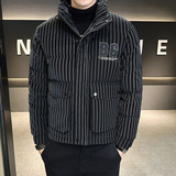 2026秋冬男款条纹立领刺绣花羽绒服外套A230-8923-P185（控285），男装羽绒服，电商A230