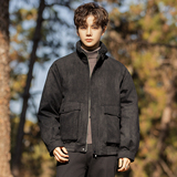 2025冬男款羊羔毛领鹿皮绒标90羽绒外套A230-0031-P259(控359），女装短外套，电商A230