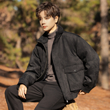 2025冬男款羊羔毛领鹿皮绒标90羽绒外套A230-0031-P259(控359），女装短外套，电商A230