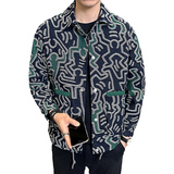 2026春款男士微宽松大花人型牛仔夹克外套A230-8310-P99（控150），男装夹克，电商A230