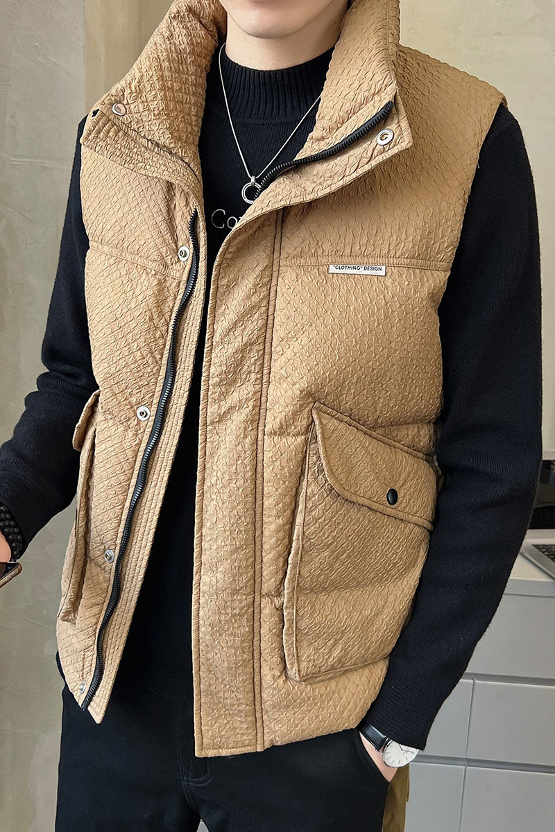 2025秋冬款男款立领拉链羽绒棉马甲外套A230-8808-P115（控158）,男装背心/马甲,电商A230