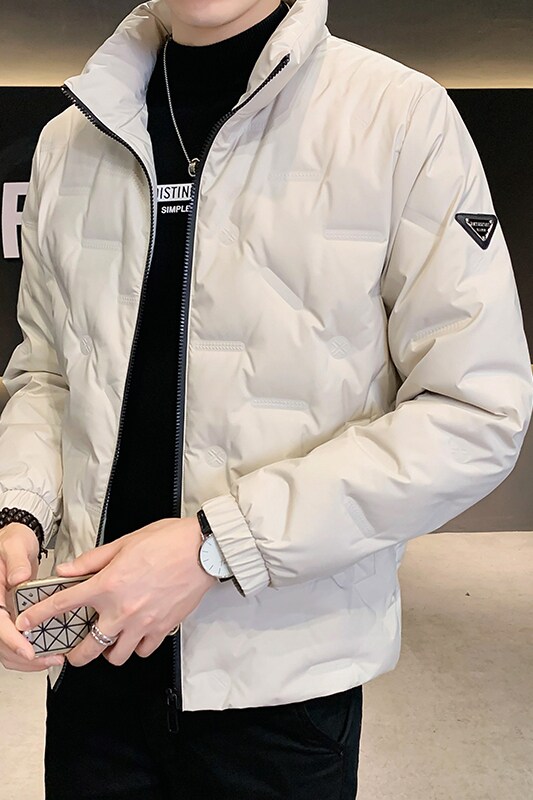 2025冬男款标90修身压花立领贴标羽绒服A230-K001-P175(控270),男装羽绒服,电商A230