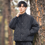 2025冬男宽松圆领菱形格标90轻薄羽绒服A230-8605-P218(控299)，男装羽绒服，电商A230