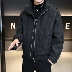 2025冬男微宽松立领标90白鸭绒皮羽绒服A230-2586-P268(控368)图片