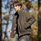 2025冬男微宽松立领标90白鸭绒皮羽绒服A230-2586-P268(控368)，男装羽绒服，电商A230