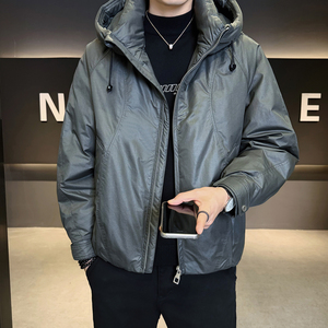 2026年冬男微宽松连帽类皮布标50羽绒服A230-0521-P218(控328)图片