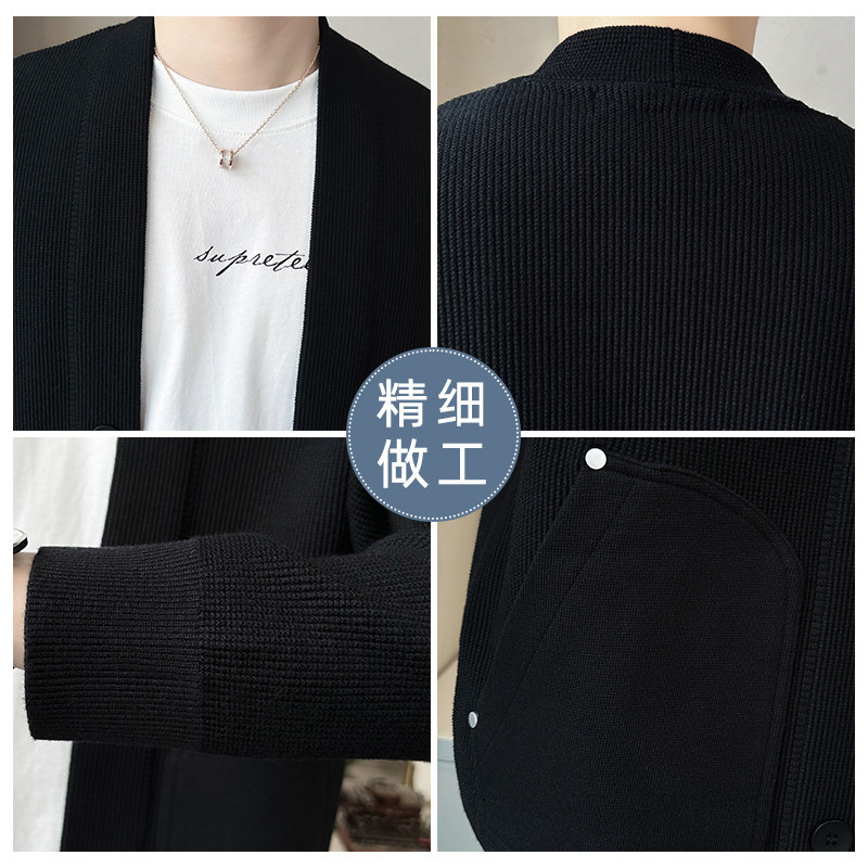 2025秋男款韩版修身休闲V领针织开衫外套A230-9007-P118（控148）,女装短外套,电商A230