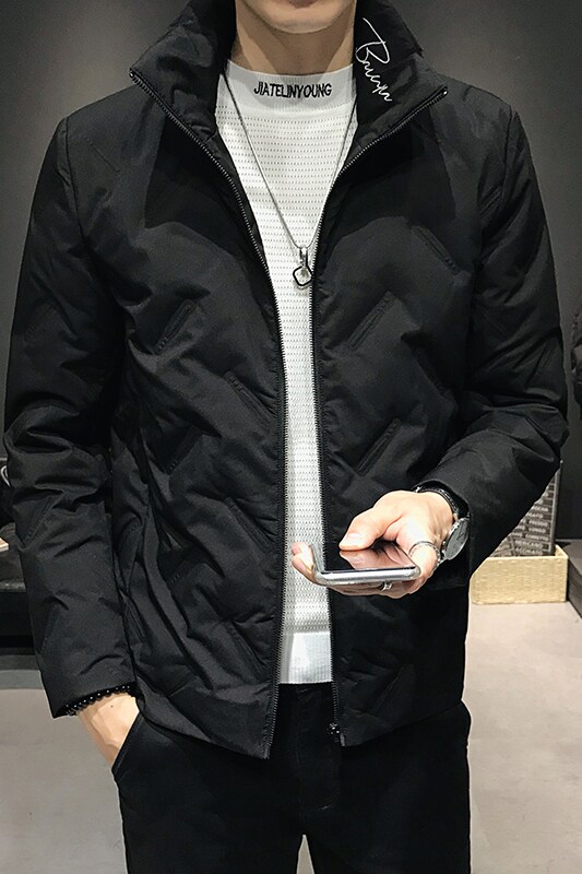 2025冬装3D印花修身经典立领男羽绒服外套A230-Y05-P155（控199）,男装羽绒服,电商A230