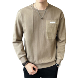 20256年春男款拼料贴标圆领修身卫衣打底衫A230-88196-P78(控108)，男装T恤，电商A230