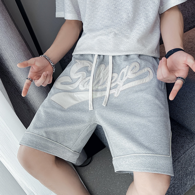 2025年夏季男女同款直筒针织斜纹短裤运动裤A230-601-P58（控85）图片