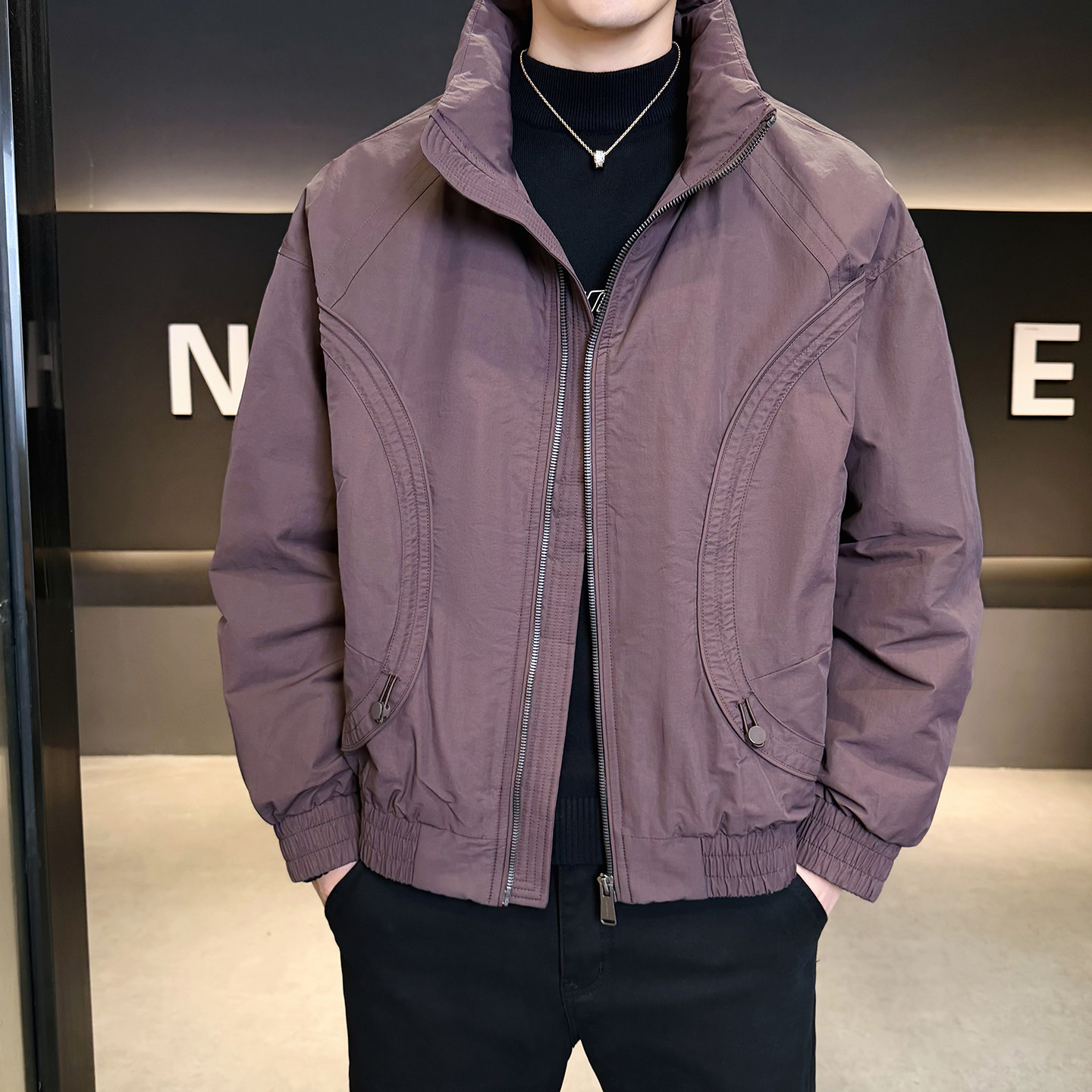 2025年冬男微款式标90立领夹克式羽绒服A230-95708-P230(控330),男装夹克,电商A230
