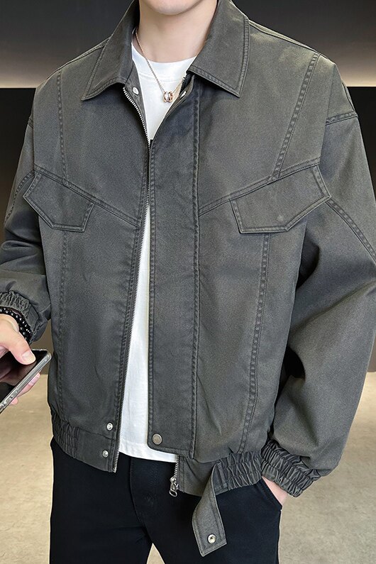 2025秋款韩版宽松休闲百搭工装夹克外套男A230-95506-P125(控168),男装夹克,电商A230
