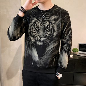 2025秋男士修身全是印烫钻老虎高品质卫衣A230-731-P98（控158）图片