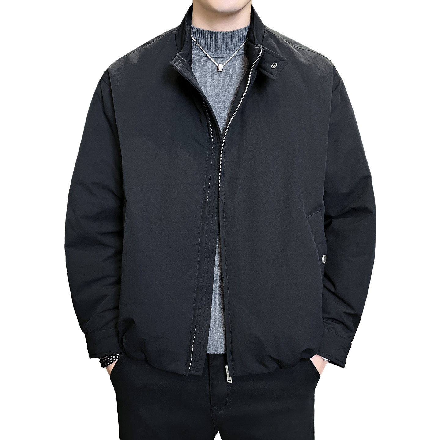 2025冬男宽松圆领标90白鸭绒轻奢羽绒服A230-8166-P275(控375),男装羽绒服,电商A230