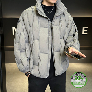 2025冬男年货宽松立领酒桶块标90羽绒服A230-8901-P420(控599)图片