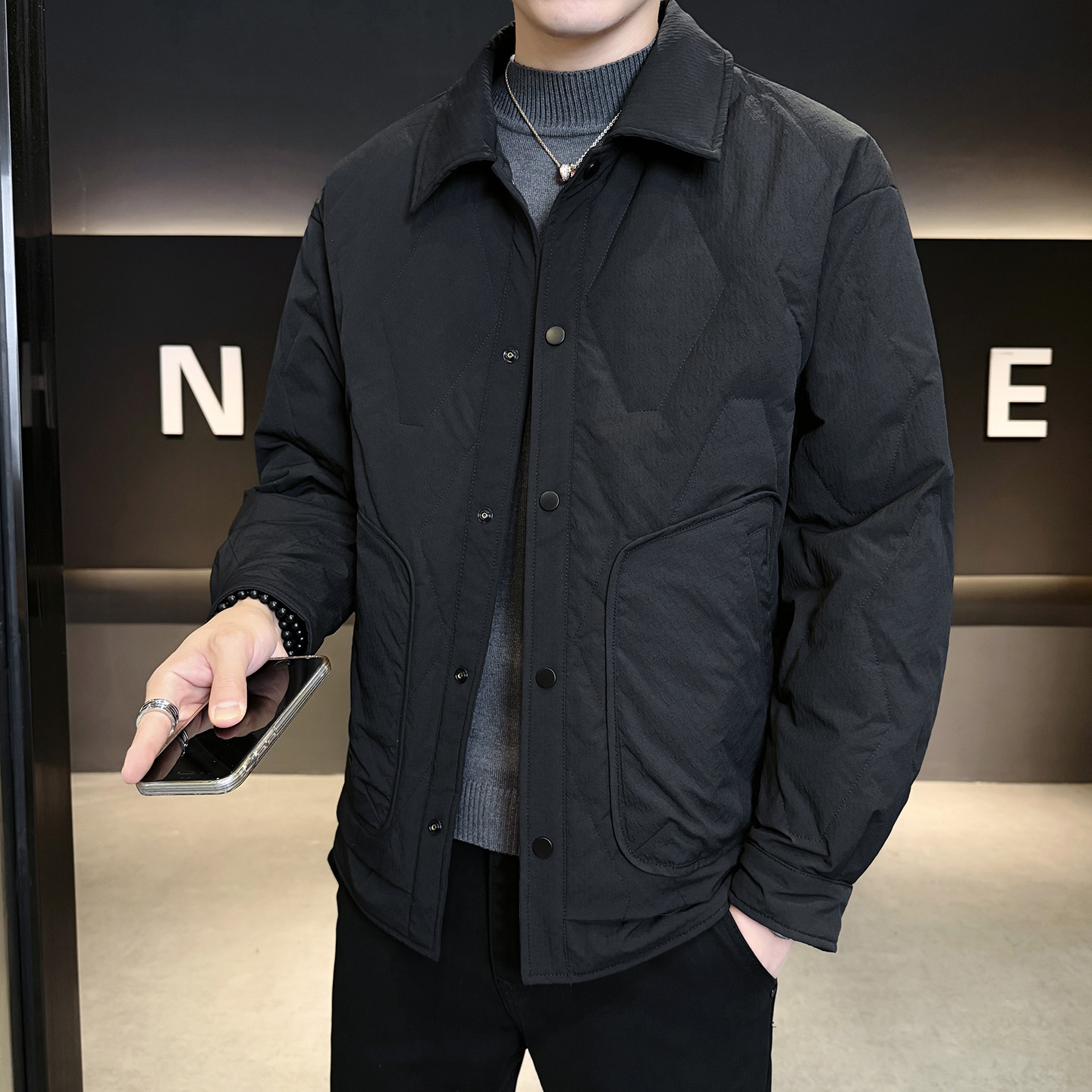 2025冬男修身新标50%白鸭绒轻薄羽绒服A230-6665-P165（控238），男装羽绒服，电商A230