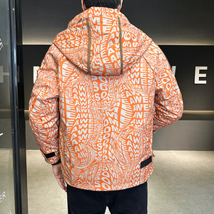2025冬男款修身连帽3D大字母印花羽绒服A230-23252-P230(控330）图片