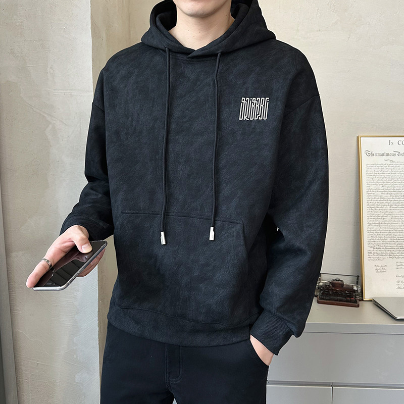 2025年秋季男士修身连帽字母印胶套头卫衣A230-9911-P80(控128),男装卫衣,电商A230