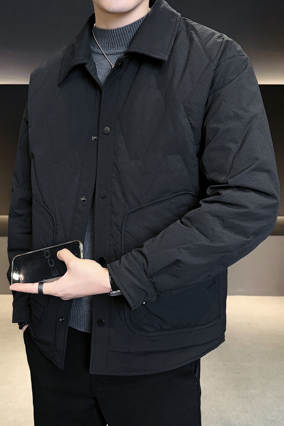 2025冬男修身新标50%白鸭绒轻薄羽绒服A230-6665-P165（控238）,男装羽绒服,电商A230