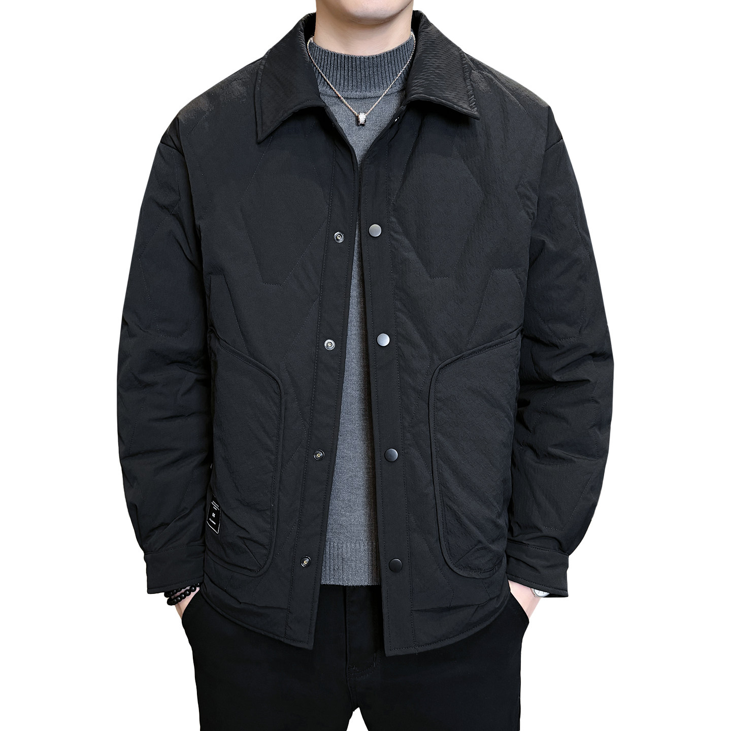 2025冬男修身新标50%白鸭绒轻薄羽绒服A230-6665-P165（控238）,男装羽绒服,电商A230