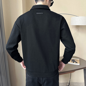 2025春季男士套头翻领新款拼接卫衣打底衫A230-66569-P80(控115)图片