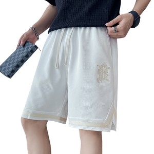 2025夏季男女同款针织斜纹B字母刺绣宽松短裤A230-D603-P58(控85)图片
