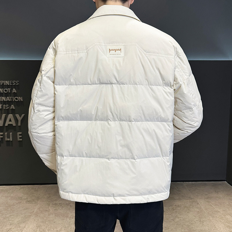 2025年冬季男微宽松修身民族风拼色羽绒服A230-23655-P165(控265),男装民族服装,电商A230