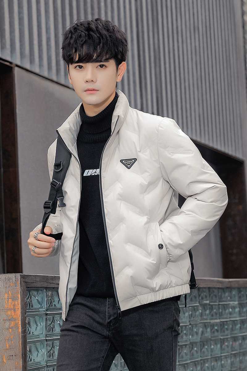 2025冬男款标90修身压花立领贴标羽绒服A230-K006-P175(控270),男装羽绒服,电商A230