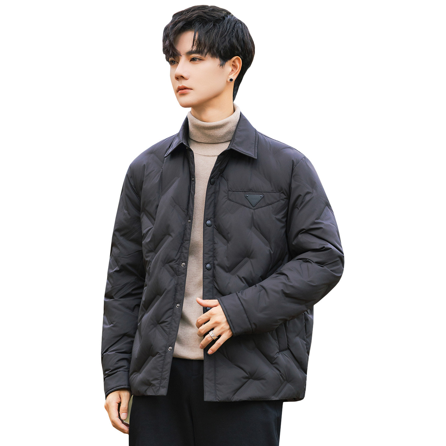 2025冬男修身方领90%白鹅绒轻薄羽绒服A230-A999-P239(控299),男装羽绒服,电商A230