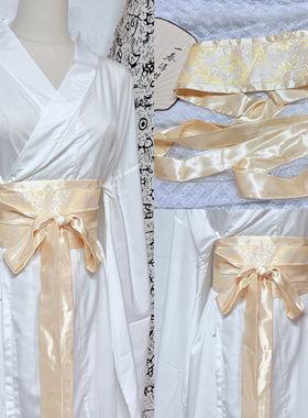 鹤童cos腰封哪吒2cosplay汉服配饰织锦缎绣花腰封古风金色腰带