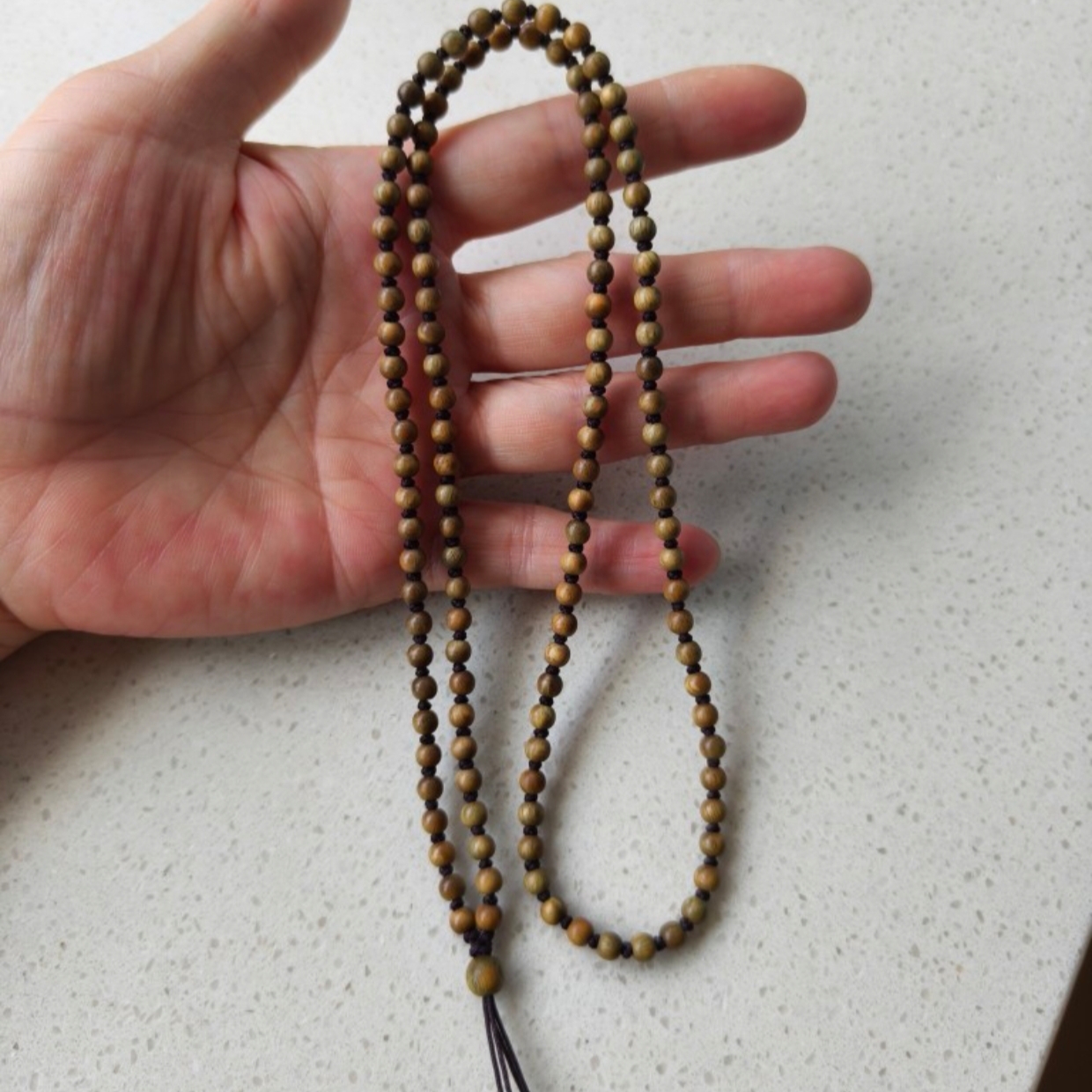 天然绿檀木小珠细链项链吊坠绳手机眼镜挂脖绳美坠百搭香味男女