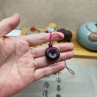 天然印度小叶紫檀木平安扣面包圈吊坠宝宝学生男女成人项链吉祥