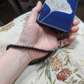 黑檀绿檀天然原木质手机挂绳短链配饰小珠精致简约防丢防摔男女