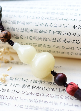 君心精品白芙蓉冻石原创葫芦吊坠