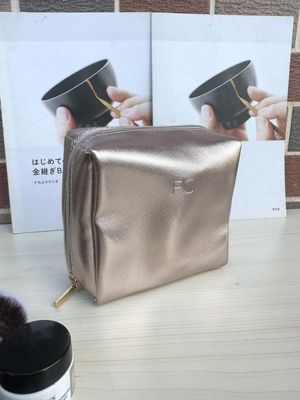 FC香槟色化妆包 立体大容量防水洗漱包护肤用品收纳整理包 女生包