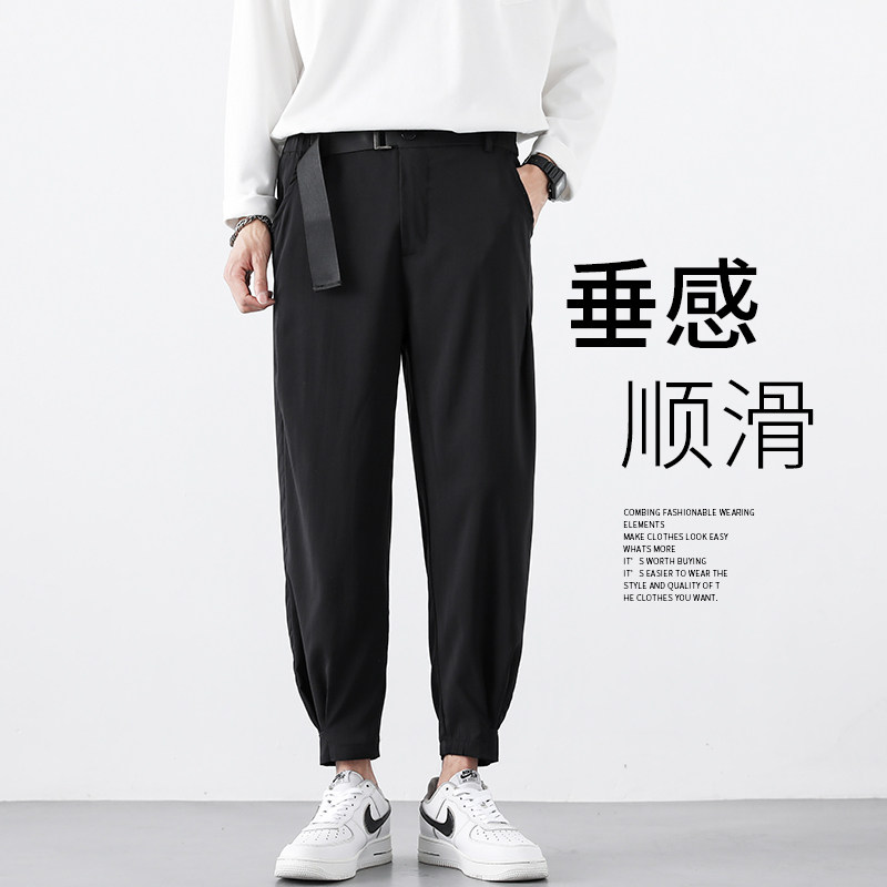 潮男装春夏休闲裤九分裤束脚裤社会精神小伙西裤子哈伦K449P25,男装西裤,四季星座303A
