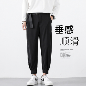 潮男装春夏休闲裤九分裤束脚裤社会精神小伙西裤子哈伦K449P25,34岁男装搭配技巧图片
