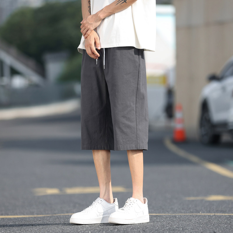 新中式亚麻裤子夏季男士短裤棉麻休闲裤风七分裤中裤马裤K918,男装牛仔裤,四季星座303A