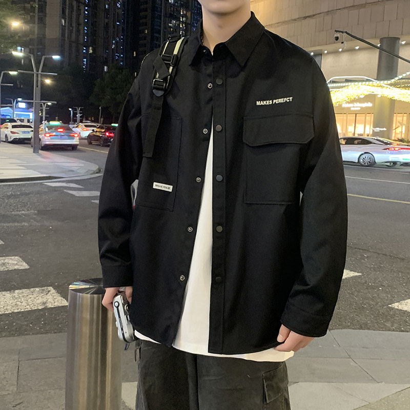 JK2025男士外套衬衫长袖衬衣春秋冬装夹克工装上衣服常规30加厚40,男装夹克,四季星座303A