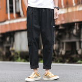 休闲裤男港风大码九分裤工装裤学生运动裤K9117常规P25加绒P35，男装工装外套，四季星座303A