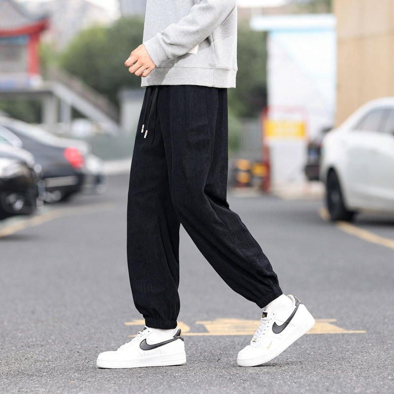 常规P18元加绒P25男士灯芯绒潮牌束脚裤运动裤休闲长裤K2819,女装休闲裤,四季星座303A