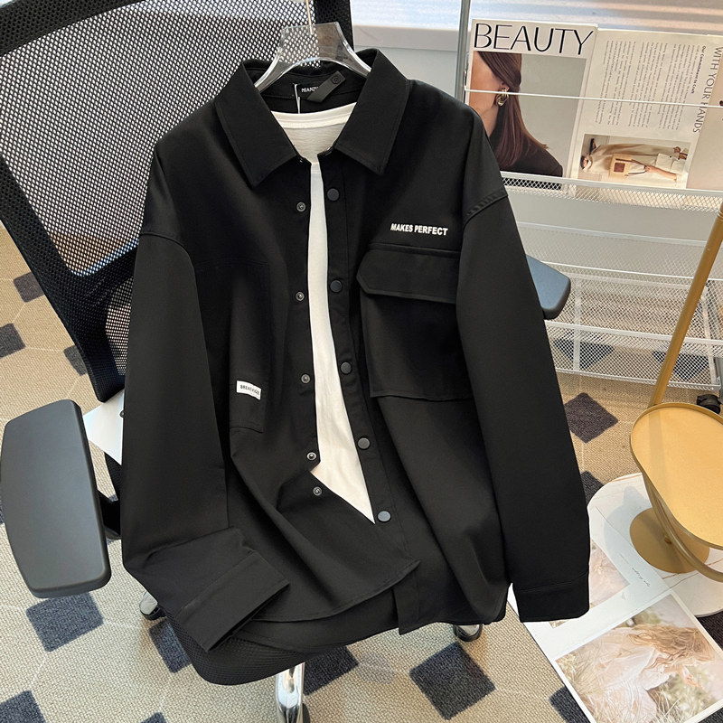 jk2025夹克外套男秋冬加绒加厚上衣服衬衫长袖衬衣潮牌青少年工装,男装夹克,四季星座303A