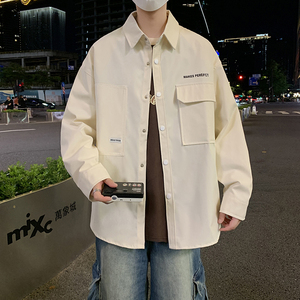 JK2025男士外套衬衫长袖衬衣春秋冬装夹克工装上衣服常规30加厚40图片