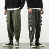 工装裤男日系束脚裤潮牌宽松多口袋长裤春季九分303-KZ24(纯棉），男装工装外套，四季星座303A