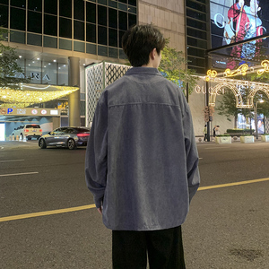 cityboy男秋冬季灯芯绒韩版工装衬衣宽松外套JK2022常规30加绒40图片
